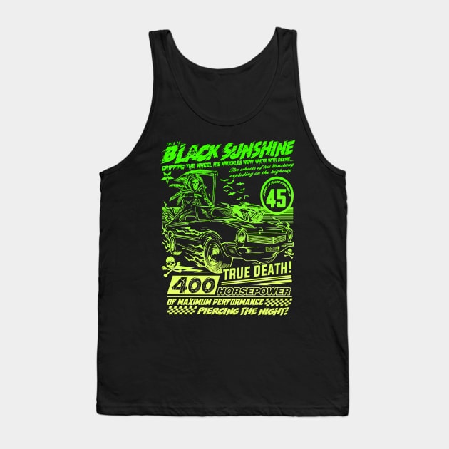 "BLACK SUNSHINE" GREEN LIME Tank Top by joeyjamesartworx